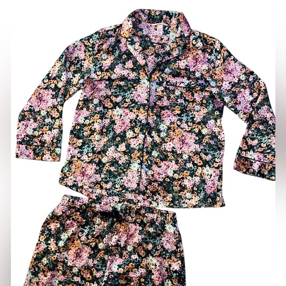 EUC Victoria’s Secret Floral Matching Long Pajama Pants Set Size Medium Regular - Picture 1 of 13
